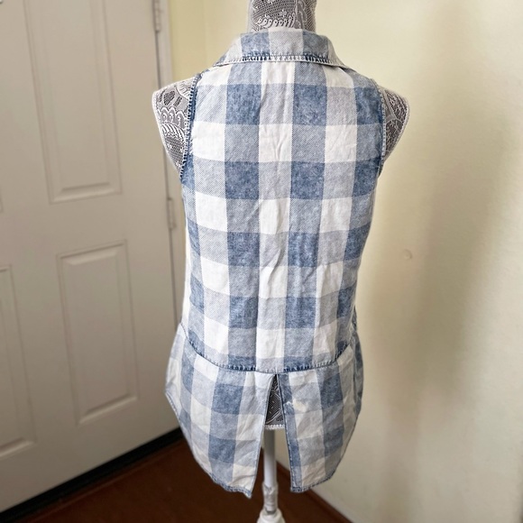 Blue checkered Tank Top - Picture 2 of 4